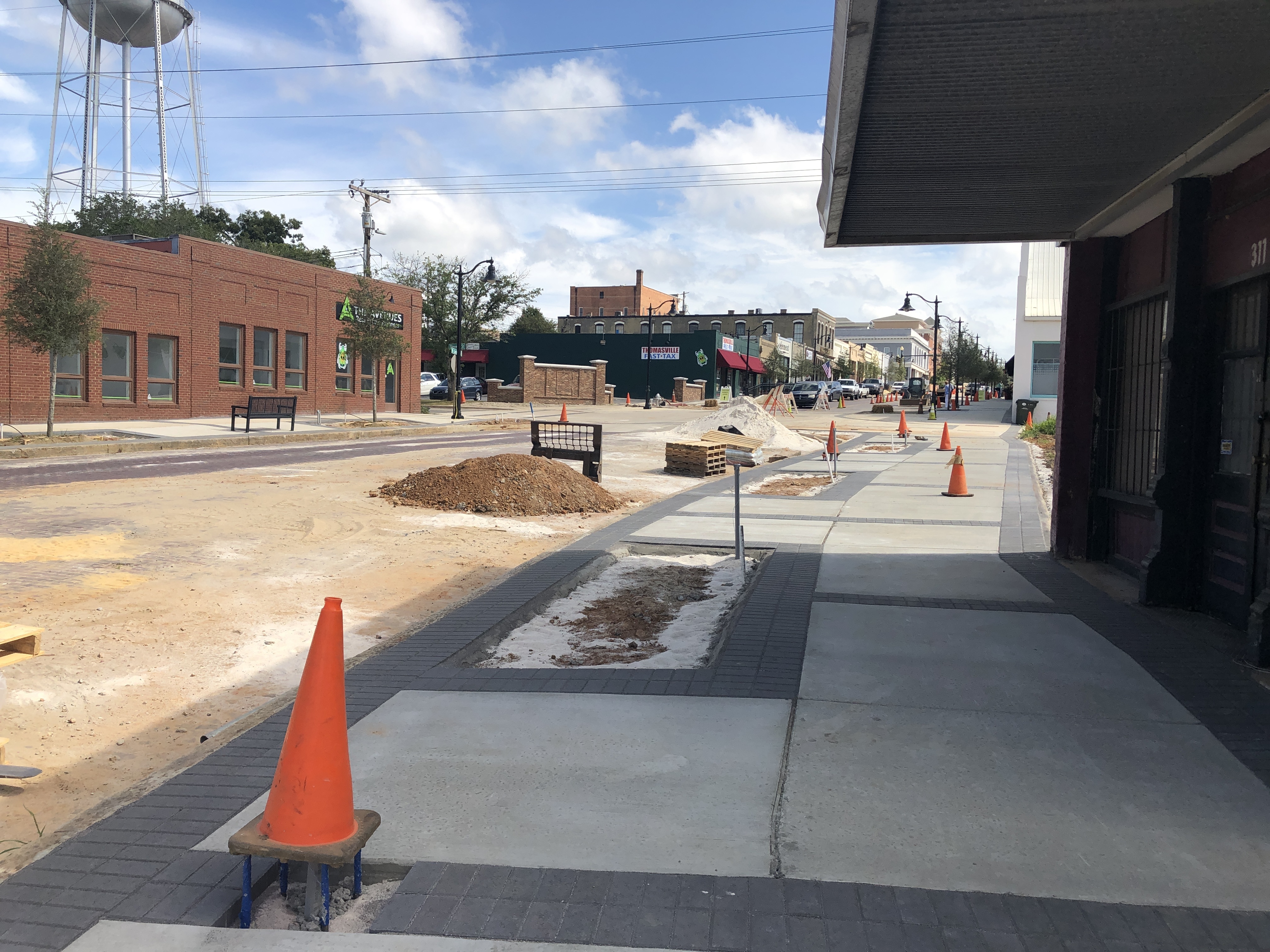 New sidewalks on the south side of the 300 block of the West Jackson Streetscape Project